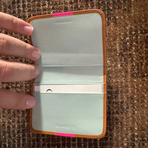 Clare V Tan and Pink Card Holder - Picture 2 of 3